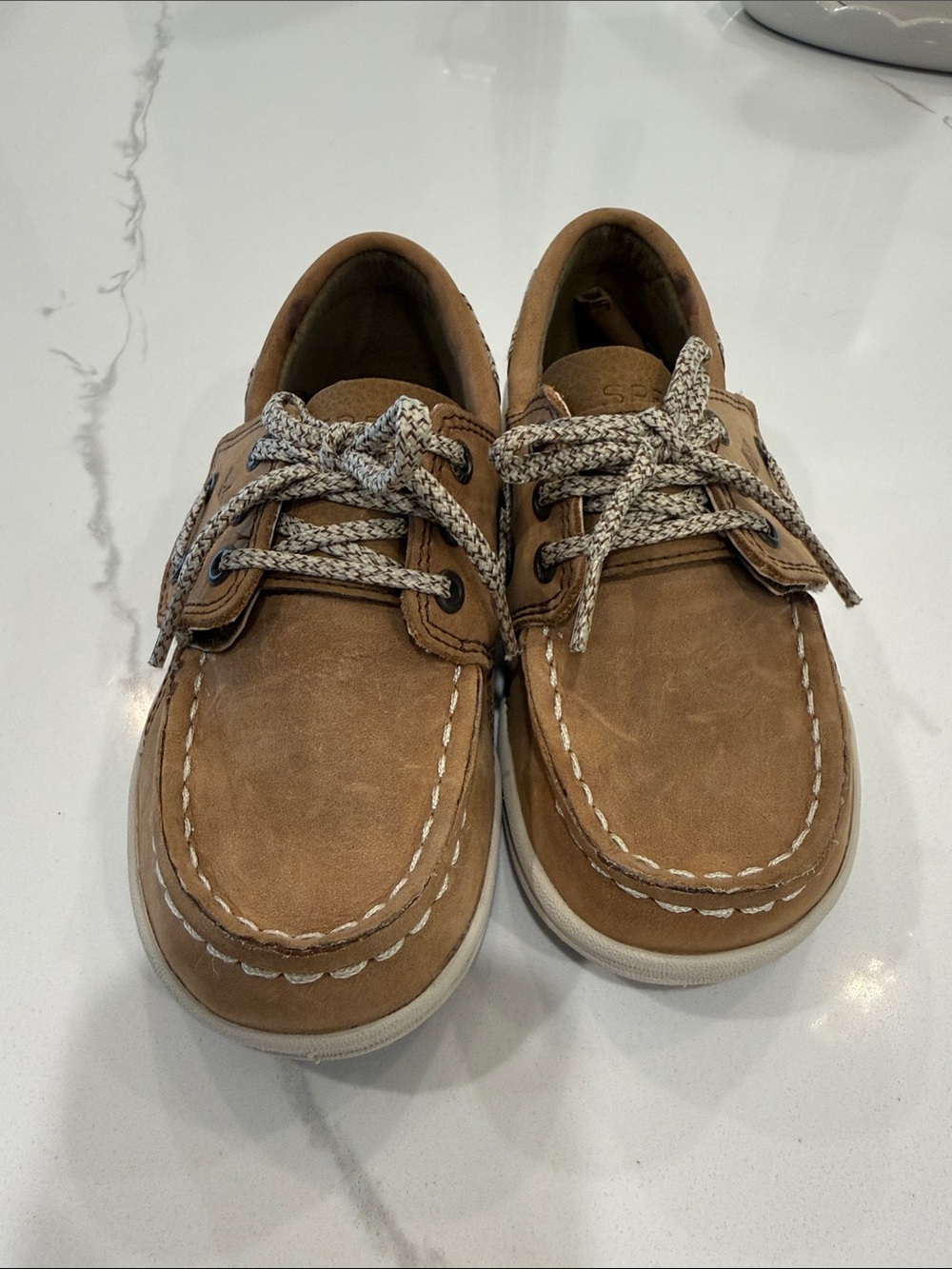 Sperry Kids Brown/Tan Leather Moccasin Boat Shoes